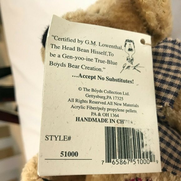 Vintage Collectible Boyd's Bear Small Brown Bear - Picture 4 of 10